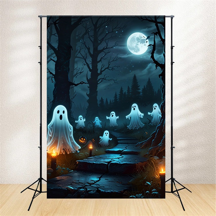 Photography Halloween Backdrops Spooky Ghosts Dark Forest Backdrop BRP10-228