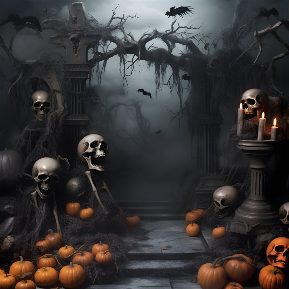 Halloween Backdrops Photography Skeletons Pumpkins Backdrop BRP10-230