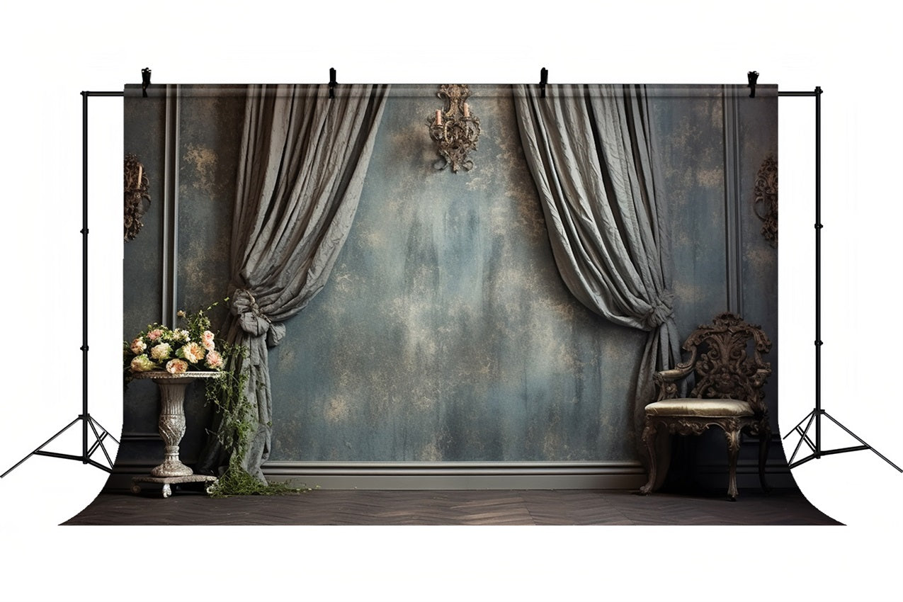 Retro Wall Backdrops Blue Gray Backdrop BRP10-293