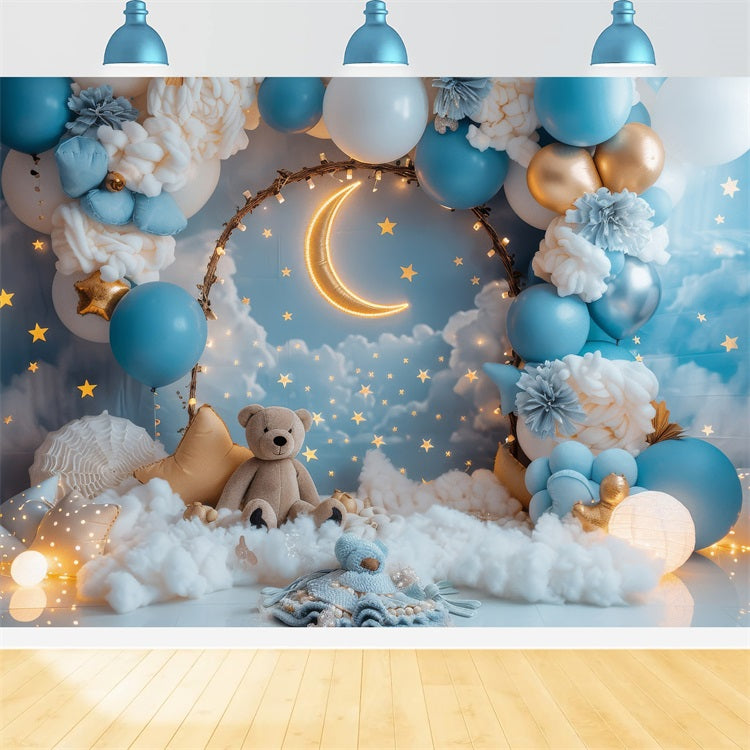 Diy Birthday Backdrop Star Teddy Bear Moon Backdrop BRP10-328