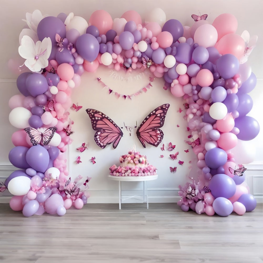 Photo Backdrop Birthday Party Butterfly Balloon Arch Backdrop BRP10-361