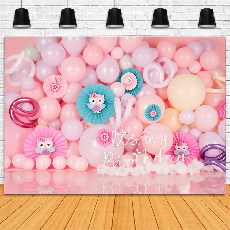 Birthday Photoshoot Backdrop Owl-Inspired Balloon Backdrop BRP10-370