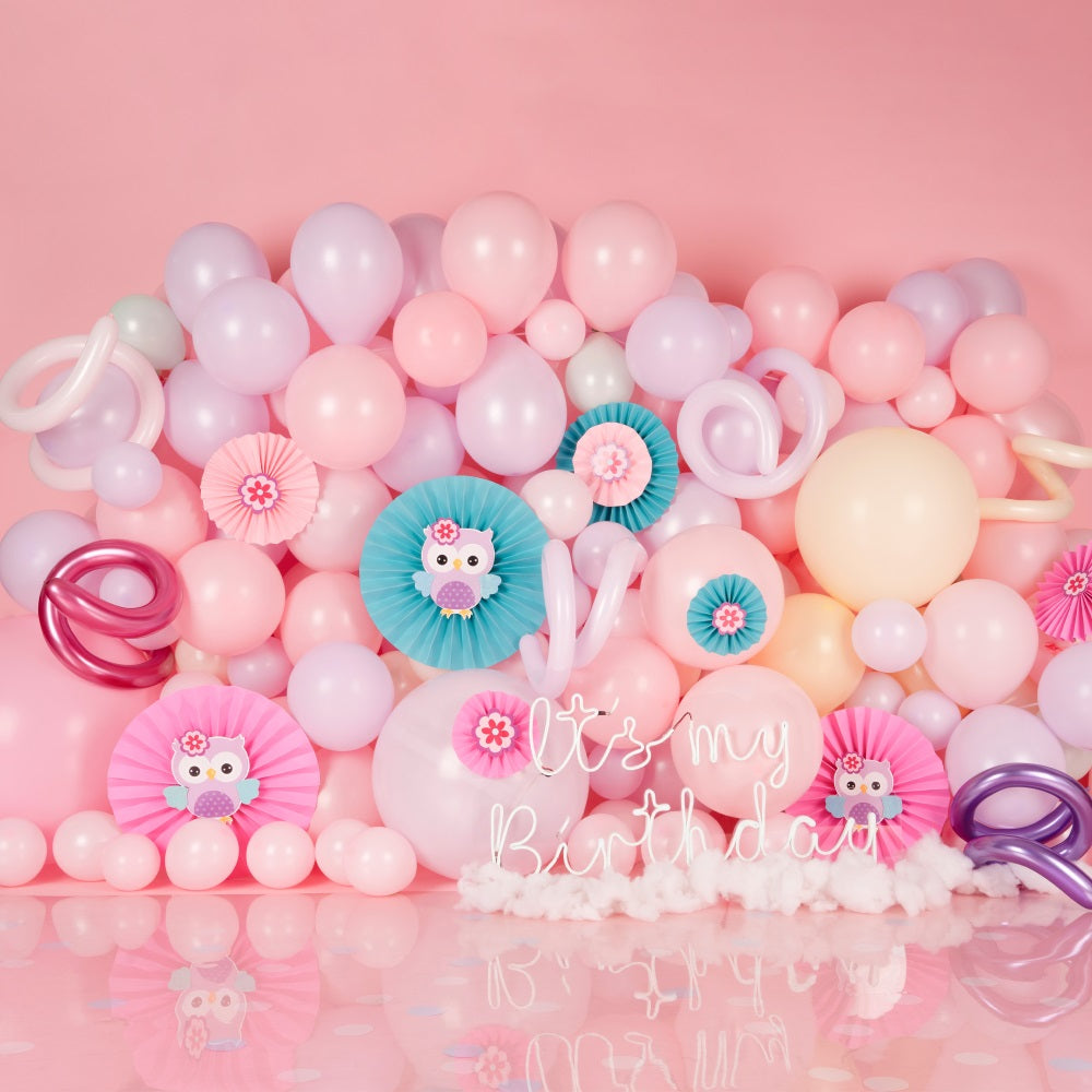 Birthday Photoshoot Backdrop Owl-Inspired Balloon Backdrop BRP10-370