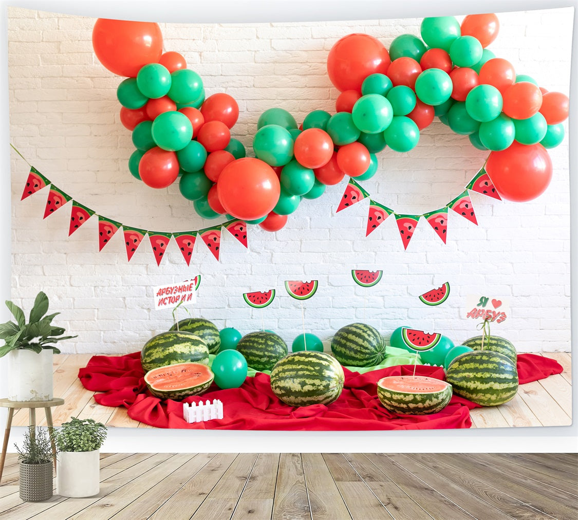 Summer Birthday Backdrop Watermelon Balloon Backdrop BRP10-388