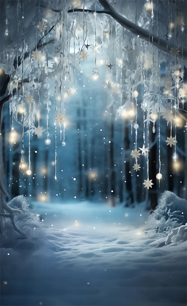 Winter Icy Forest Sweep Frozen Snowflake Backdrop BRP10-515
