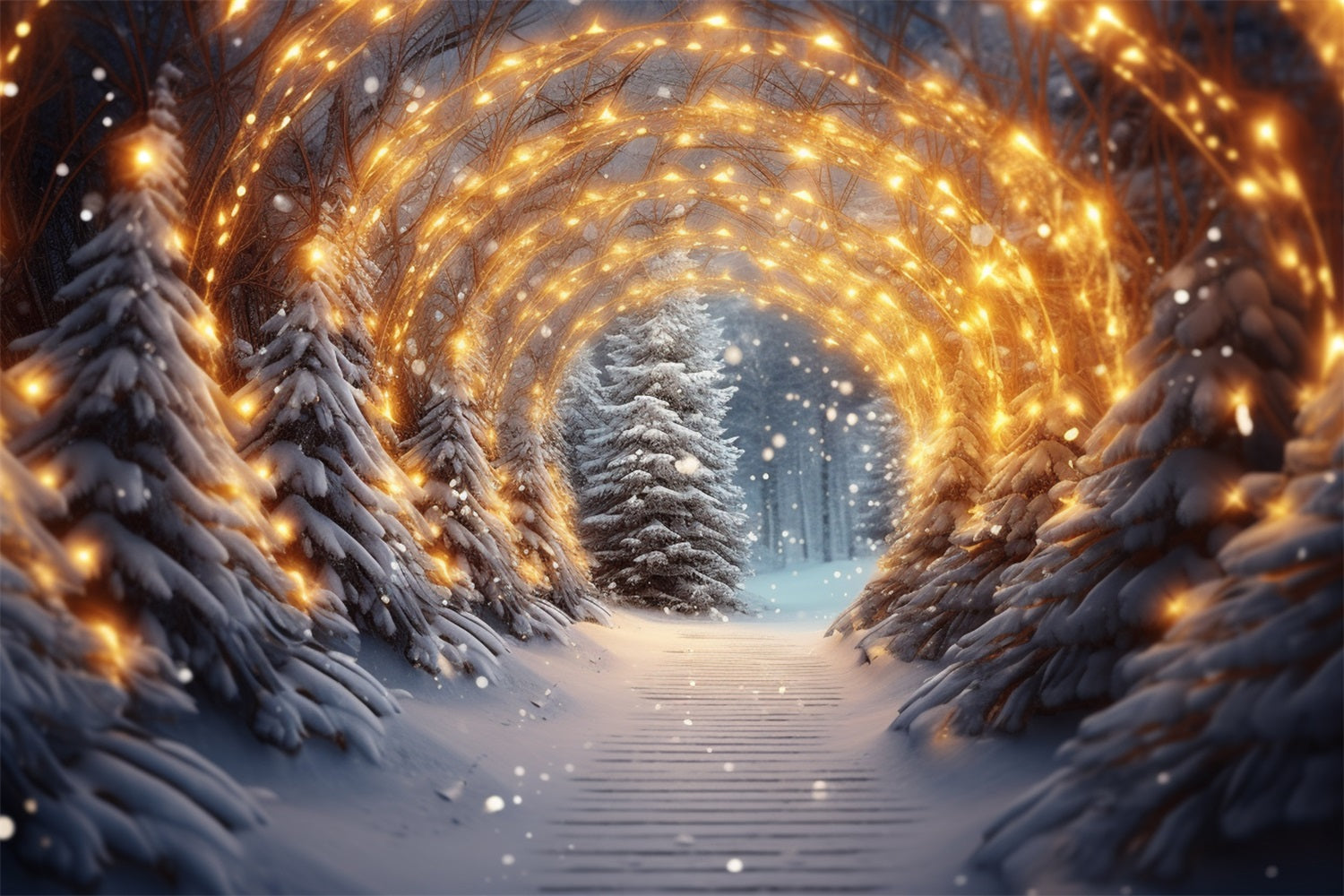 Backdrop Winter Wonderland Glowing Light Arch Backdrop BRP11-267