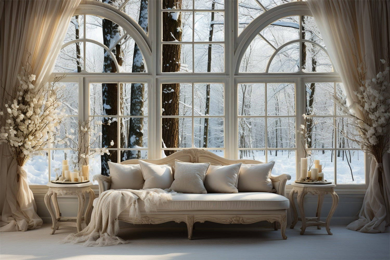 Winter Backdrops Window Scene Forest Backdrop BRP11-268