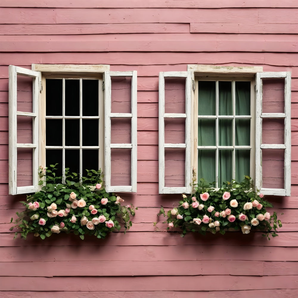Valentines Backdrop Vintage Pink Window Floral Backdrop BRP11-416