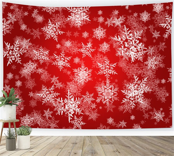 Winter Backdrop Ideas Snowflakes Red Magic Photography Backdrop BRP11-457
