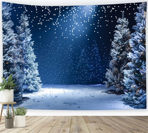 Backdrop Winter Wonderland Snowy Night Photography Backdrop BRP11-491