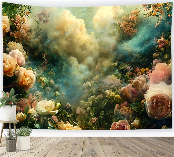 Vintage Photography Backdrop Blossoms Wrapped Soft Fog Backdrop BRP11-553