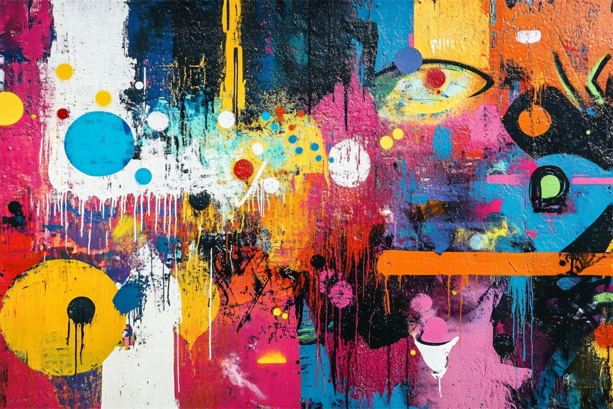 Backdrop Graffiti Vibrant Abstract Paint Wall Backdrop BRP12-157