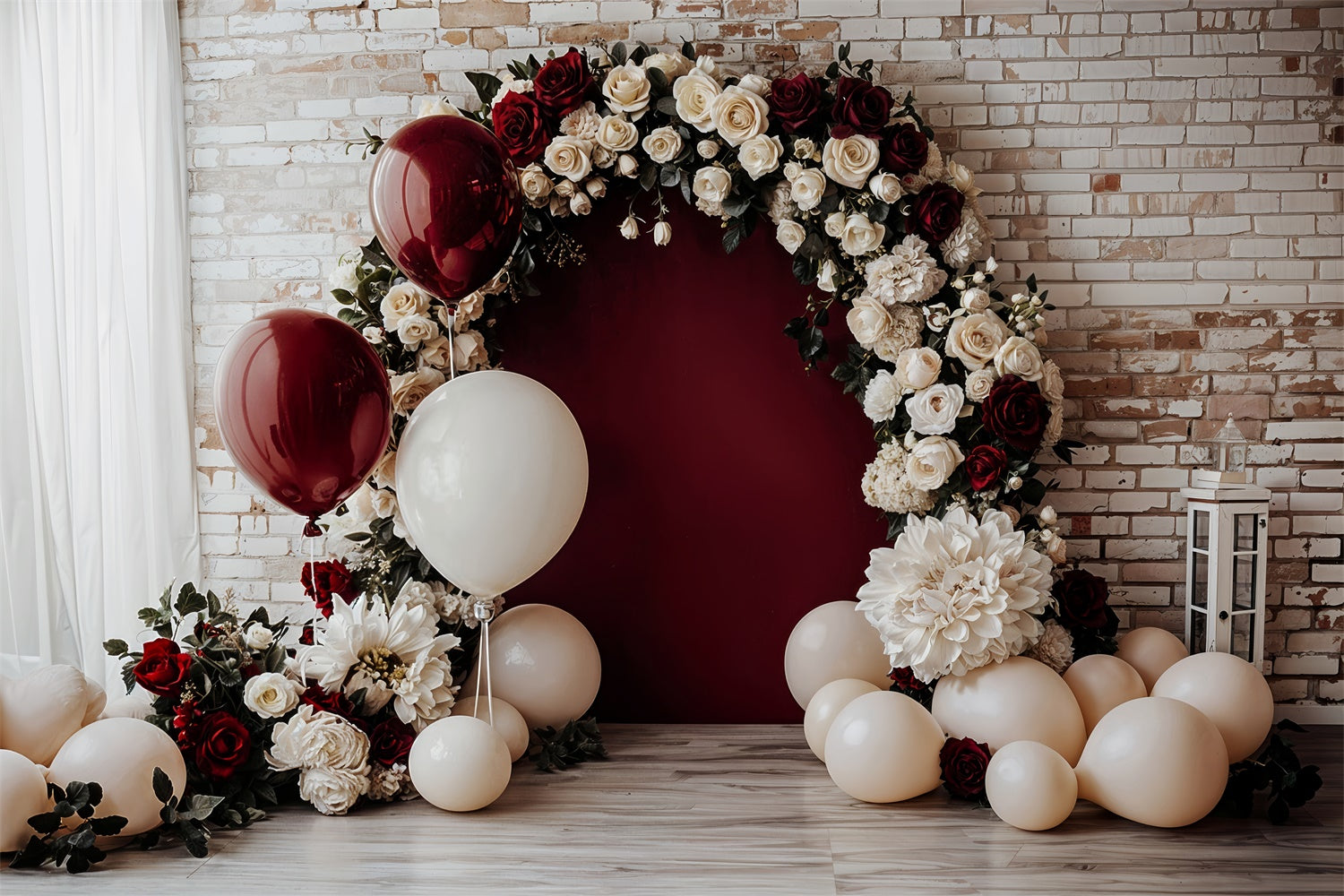 Backdrop Valentines Floral Balloon Arch Wedding Backdrop BRP12-252