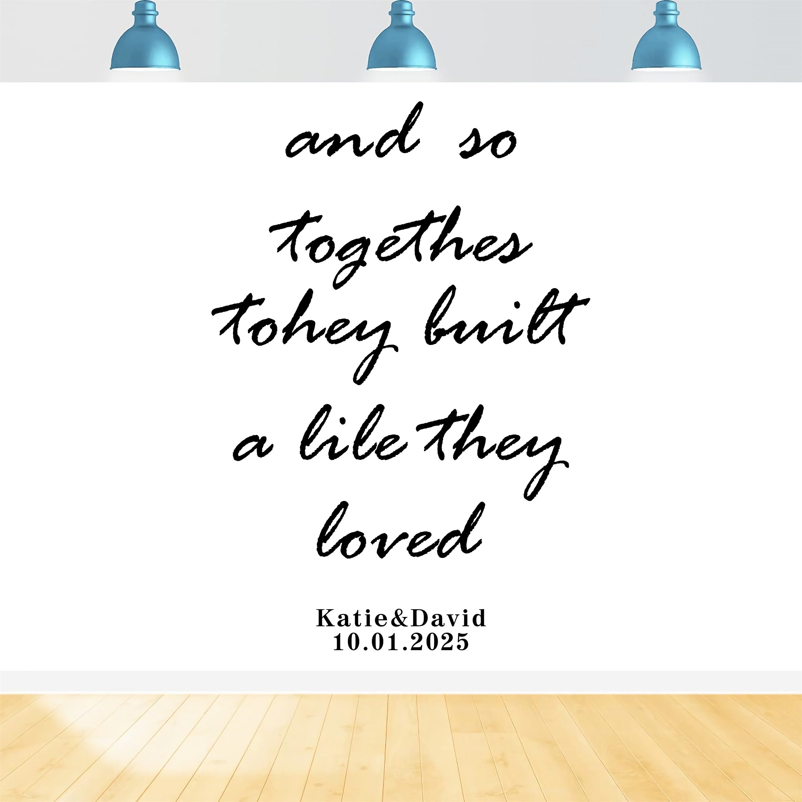 Wedding Backdrop Custom Together Forever Quote Backdrop BRP12-372