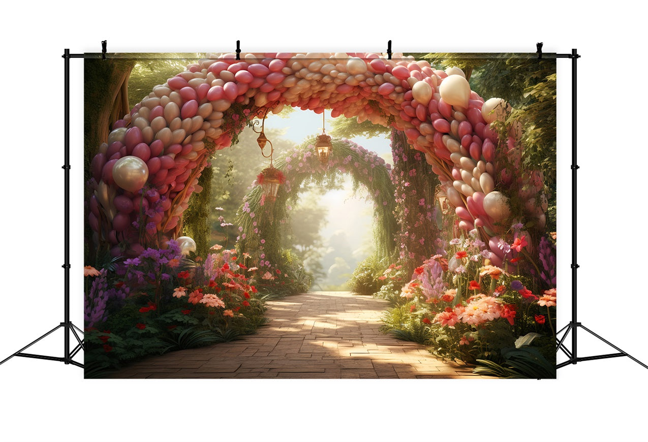 Easter Backdrops Balloon Archway Spring Florals Backdrop BRP12-413