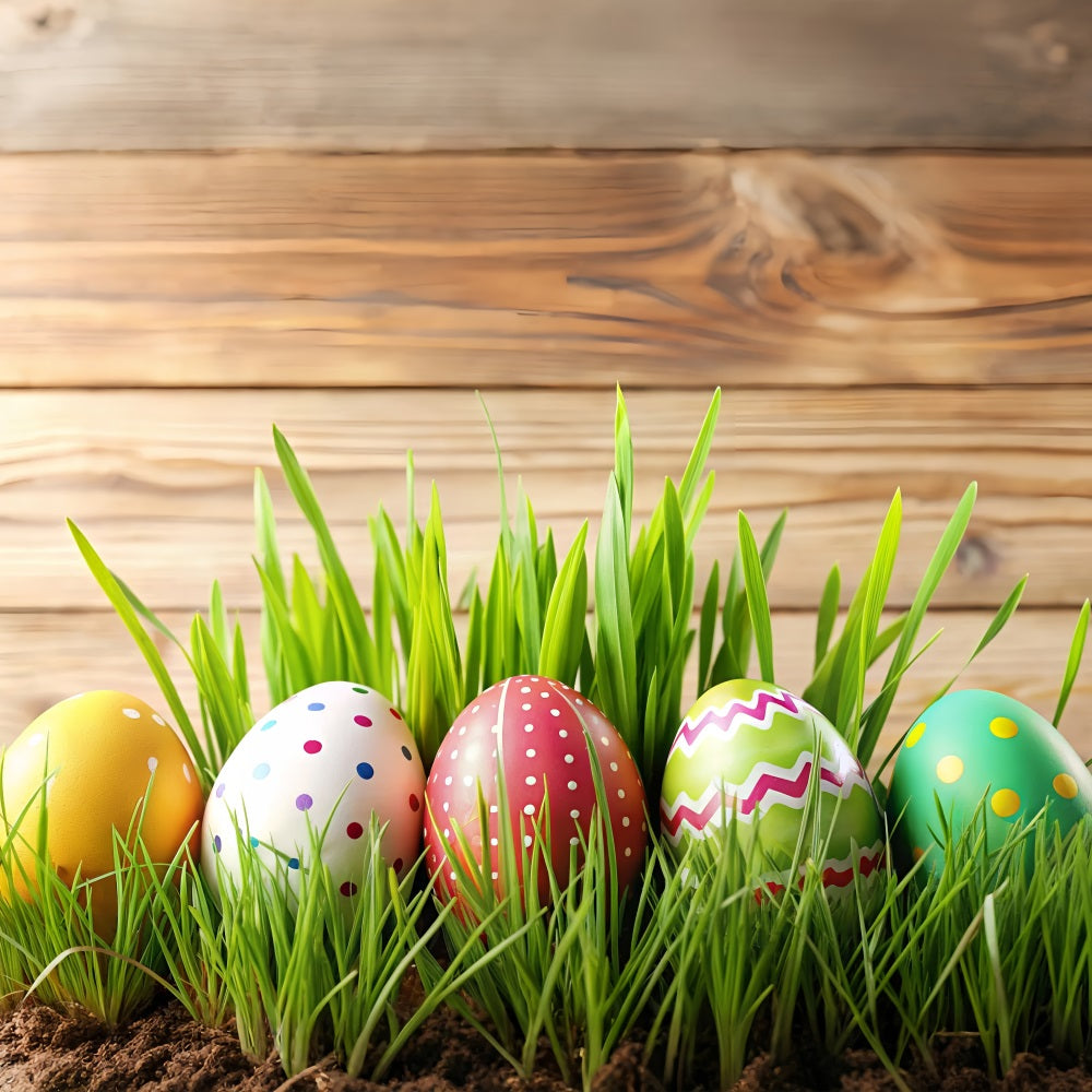 Easter Photoshoot Backdrop Egg Wooden Scene Backdrop BRP12-428