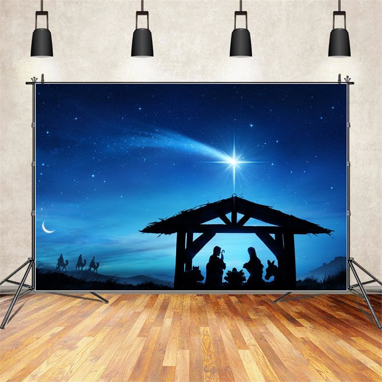 Nativity Sky Backdrop Holy Scene Manger Starry Backdrop BRP12-444
