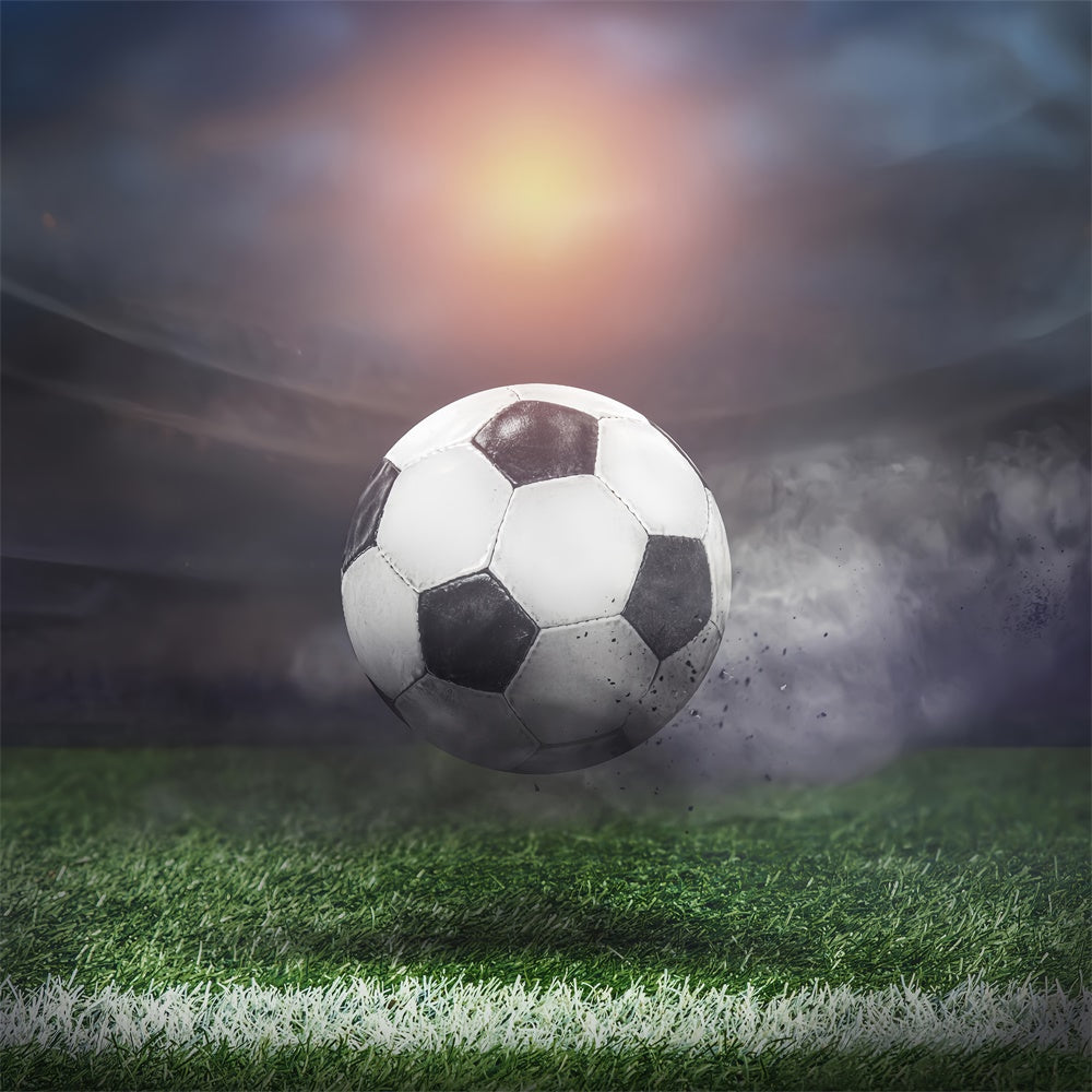 Sports Day Backdrop Flying Football Grass Debris Backdrop BRP12-580