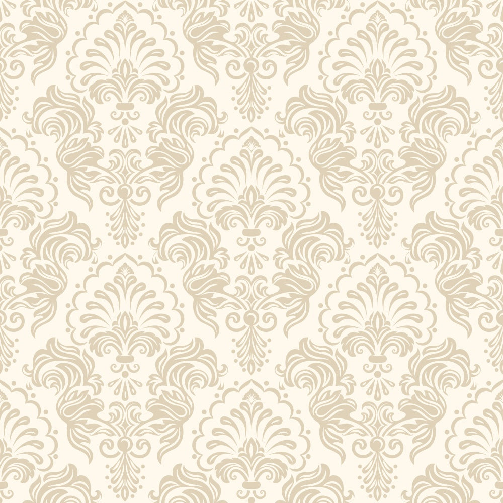 Damask Backdrop Creamy Beige Floral Decorative Backdrop BRP12-609
