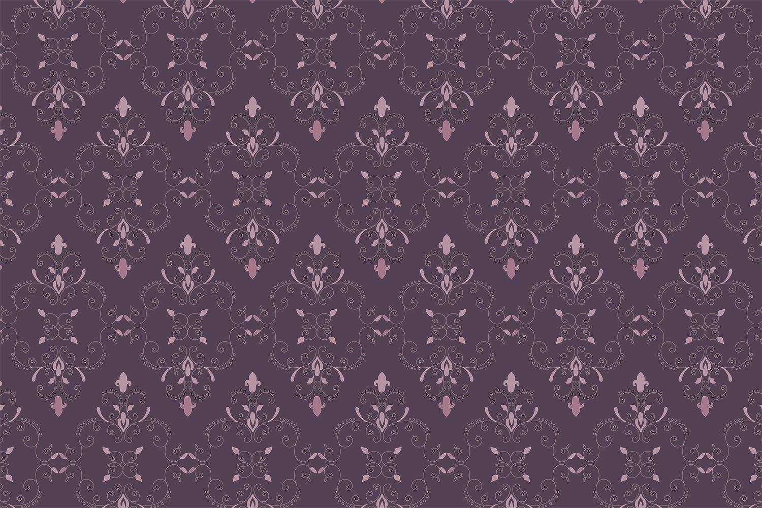 Damask Backdrops Regal Purple Baroque Pattern Backdrop BRP12-623