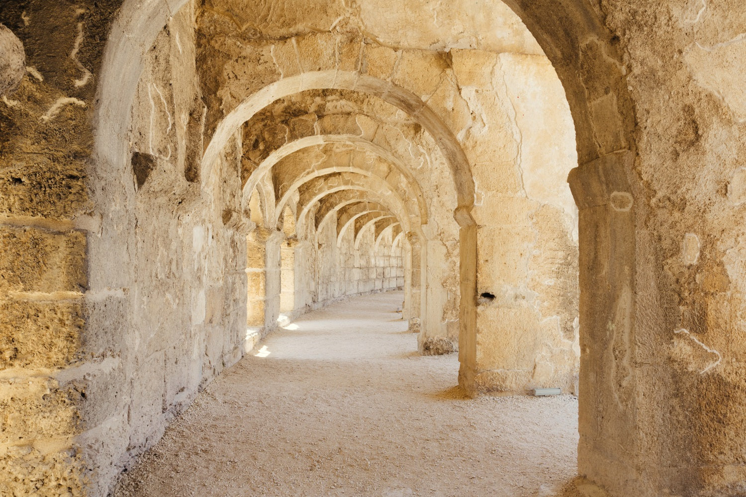 Architecture Backdrop Rustic Romanesque Stone Hallway Backdrop BRP12-648