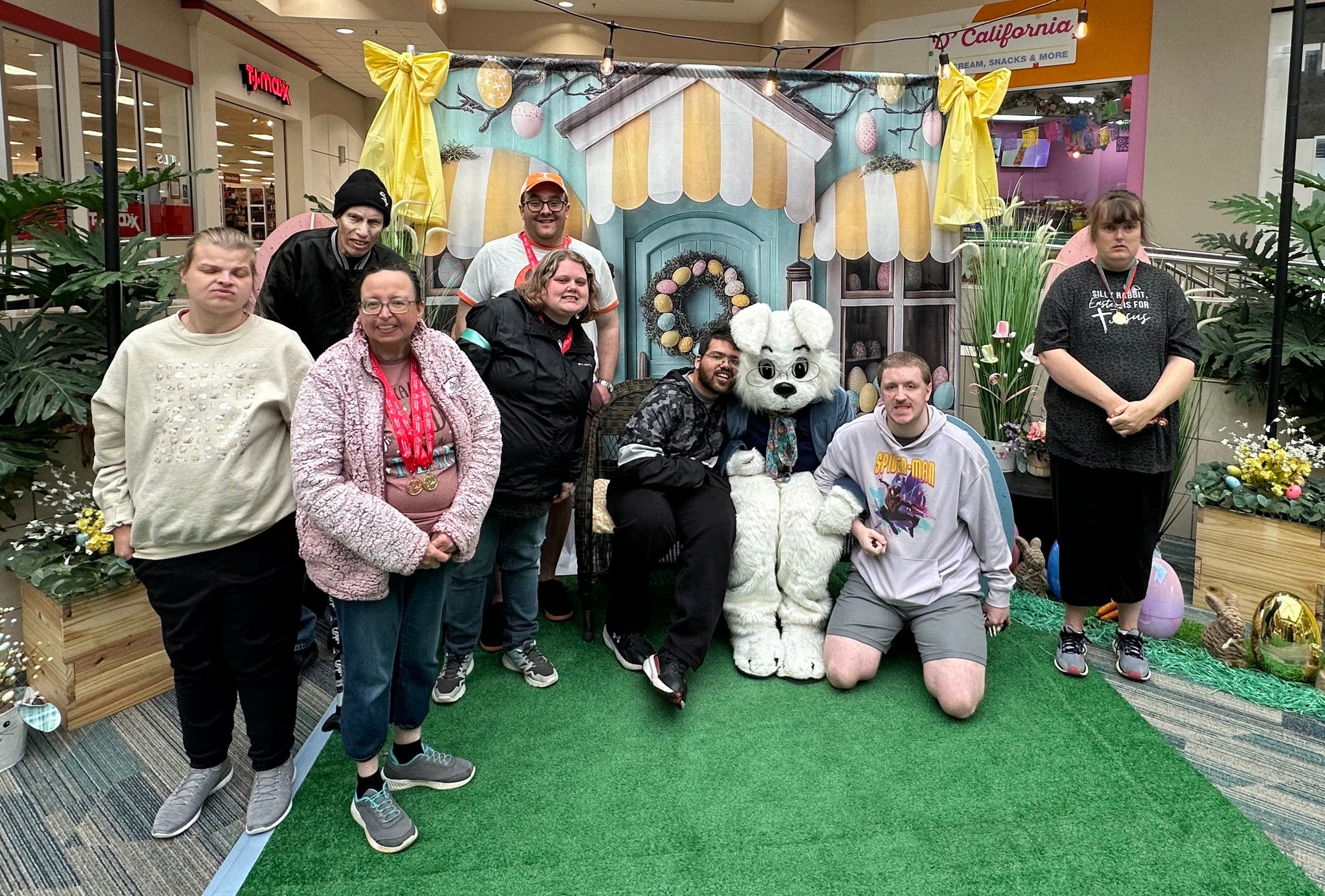 Easter Backdrops Photography Whimsical Bunny Store Scene Backdrop BRP12-734