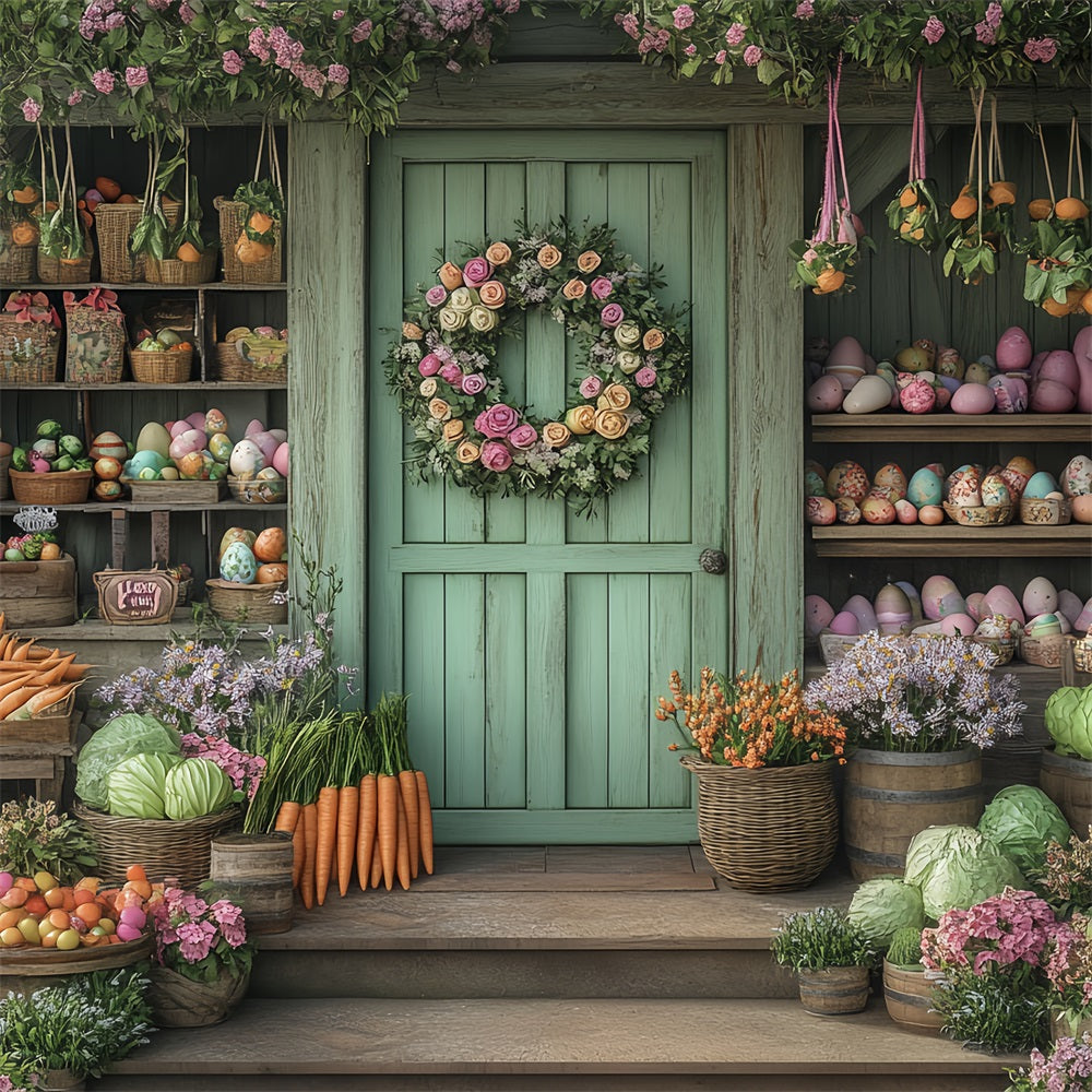 Backdrop Easter Fresh Produce Floral Spring Porch Backdrop BRP12-735