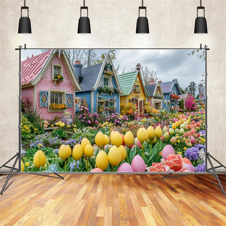 Easter Photo Backdrop Ideas Bunny Floral Cottage Backdrop BRP12-744
