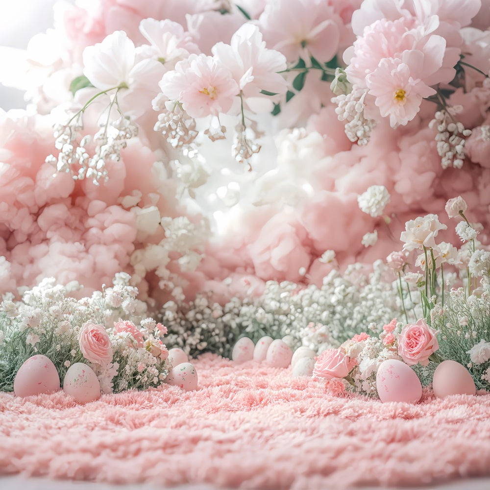 Easter Backdrop Pink Clouded Blossom Egg Backdrop BRP12-747