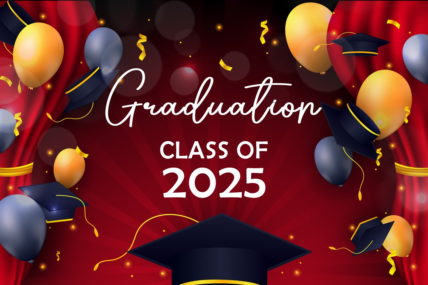 Graduation Backdrops Golden Balloon Elegant Graduation Party Backdrop BRP2-252