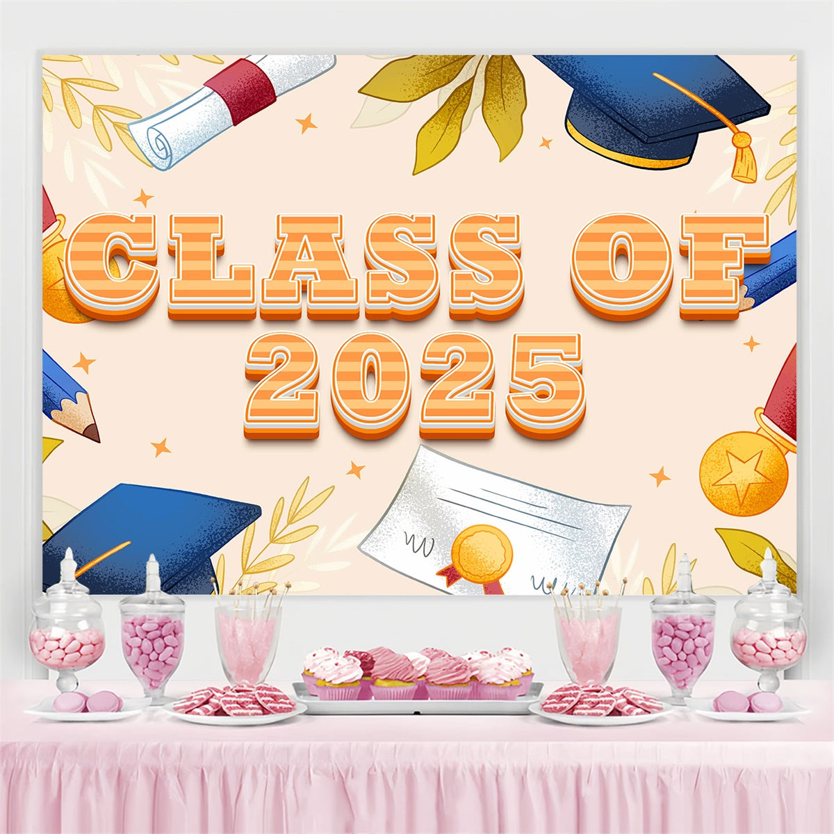 Graduation Photo Backdrop Ideas Vintage Style 2025 Graduation Party Backdrop BRP2-260