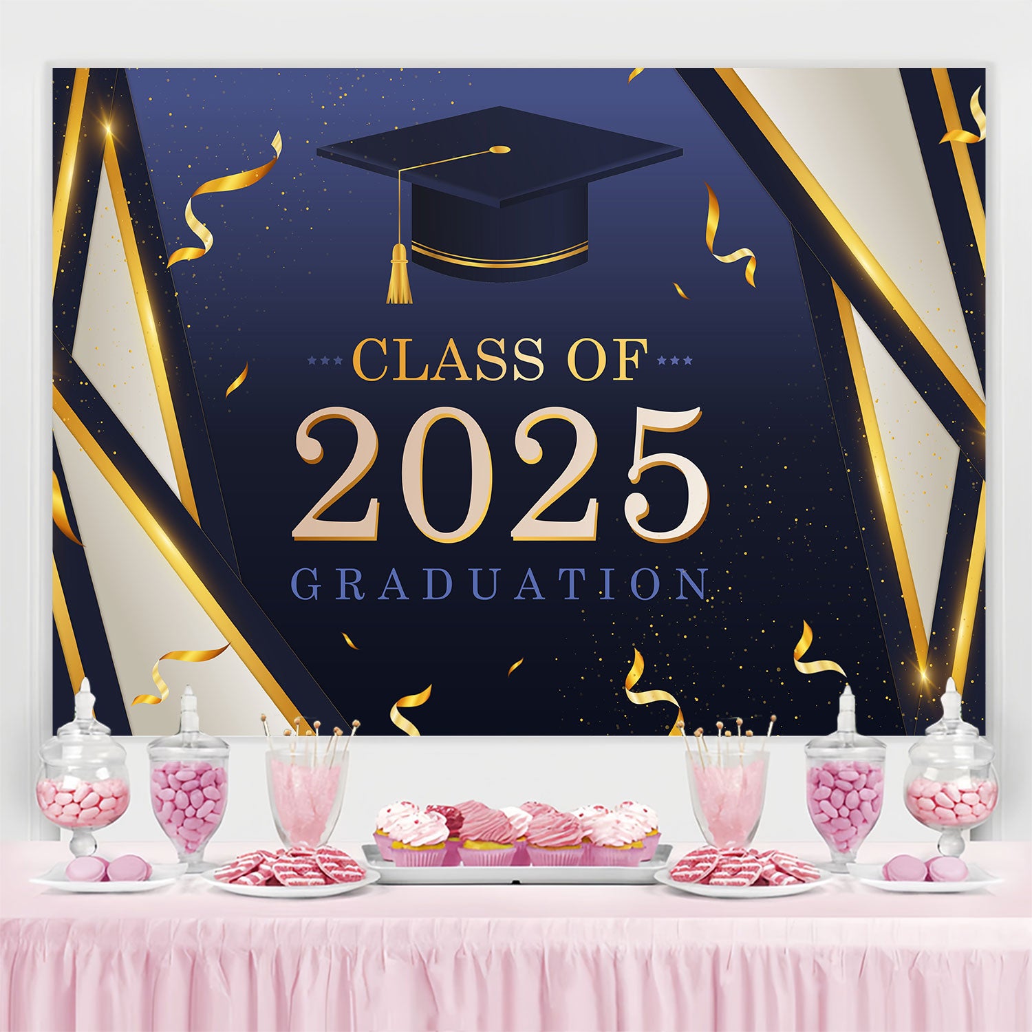 Graduation Backdrop Ideas 2025 Modern Lines Graduation Party Backdrop BRP2-270