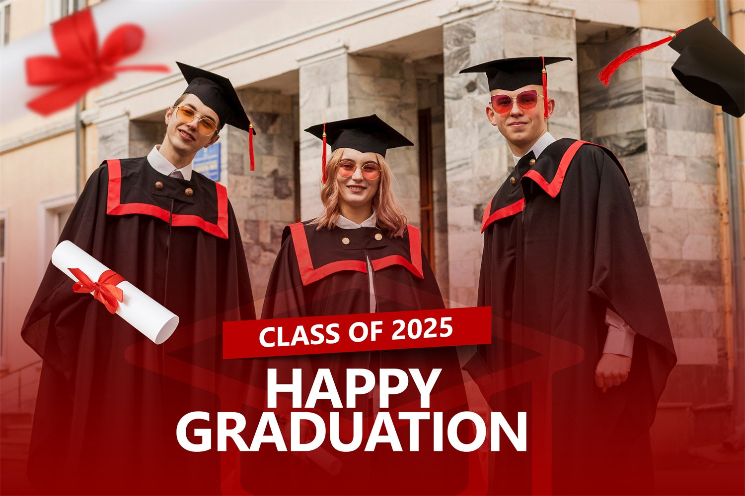 Personalized Graduation Photo Backdrop Cap Gown Graduation Party Backdrop BRP2-276