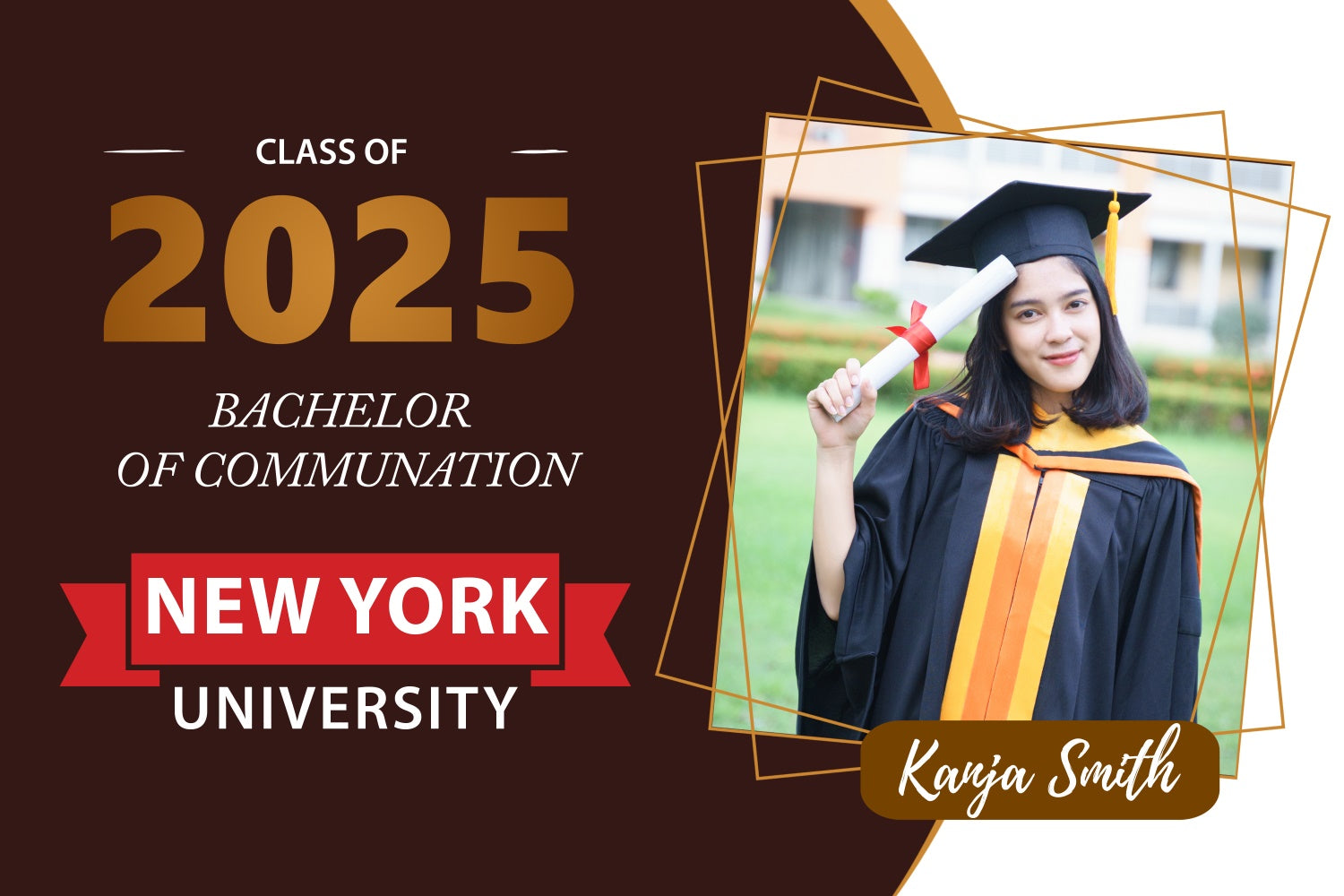 Custom Graduation Backdrop Communication Bachelor Graduation Party Backdrop BRP2-283