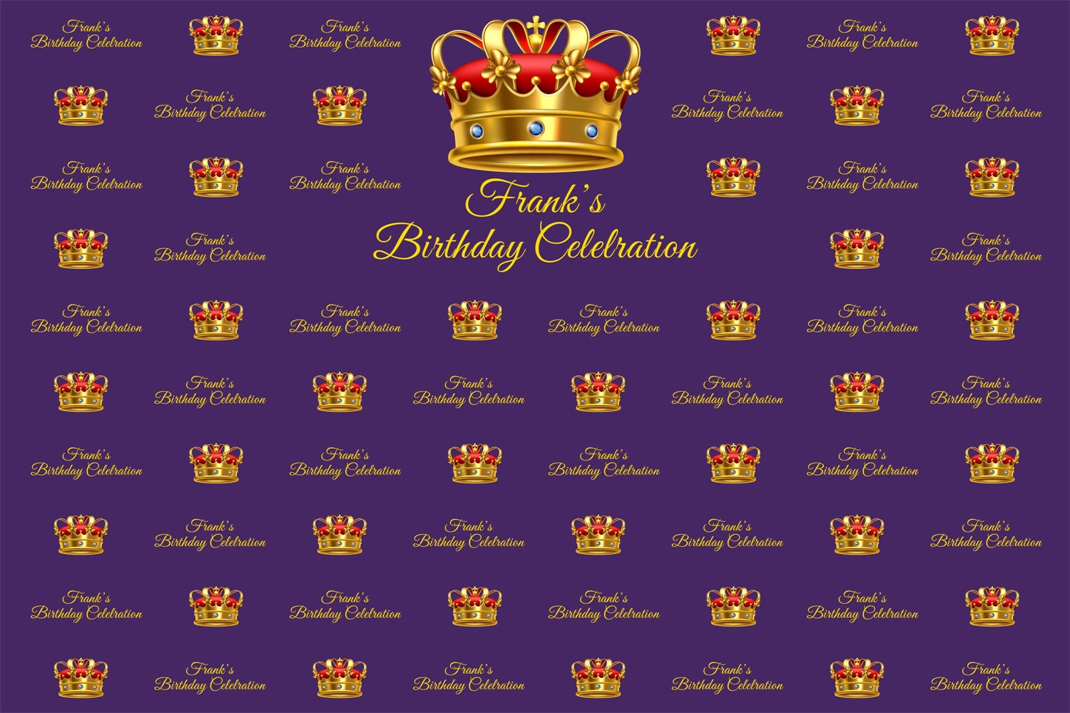 Customize Backdrop For Birthday Royal Purple Crown Backdrop BRP3-102