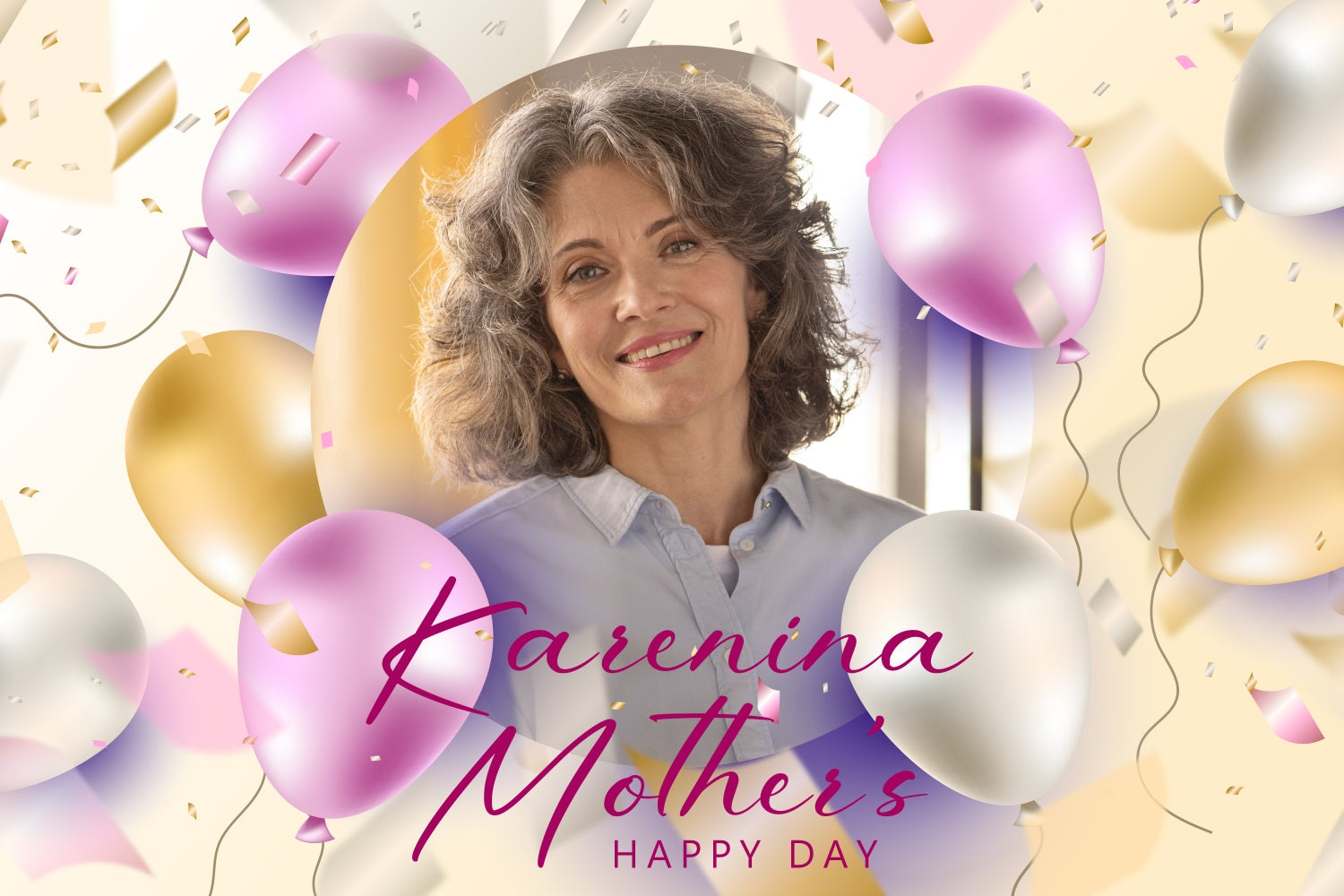 Mothers Day Backdrop Balloon Celebration Personalised Backdrop BRP3-113