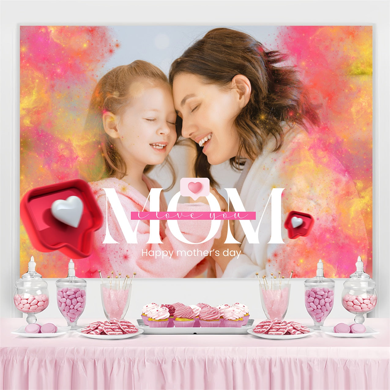 Mother's Day Backdrops Abstract Color Love Personalised Backdrop BRP3-140