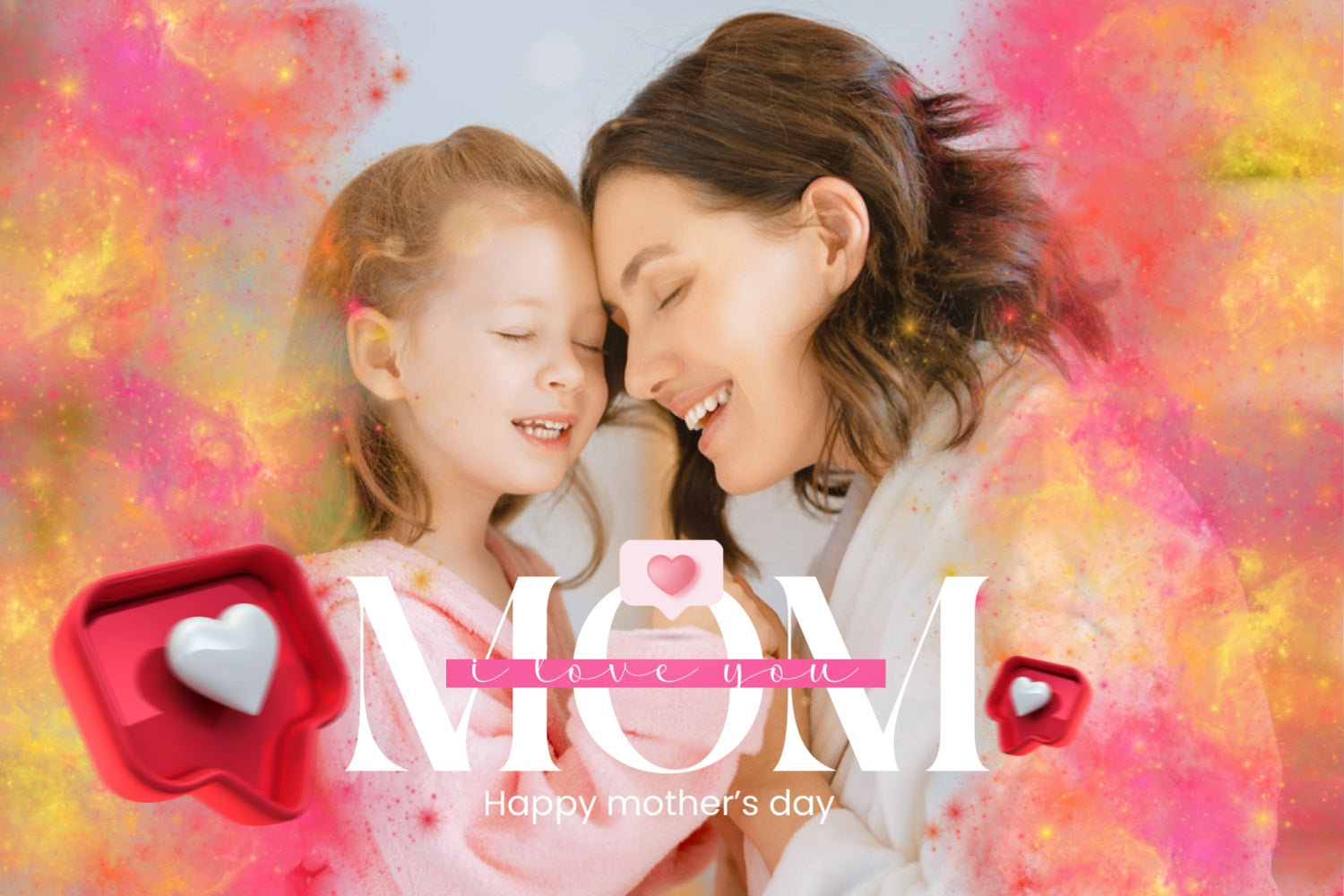 Mother's Day Backdrops Abstract Color Love Personalised Backdrop BRP3-140