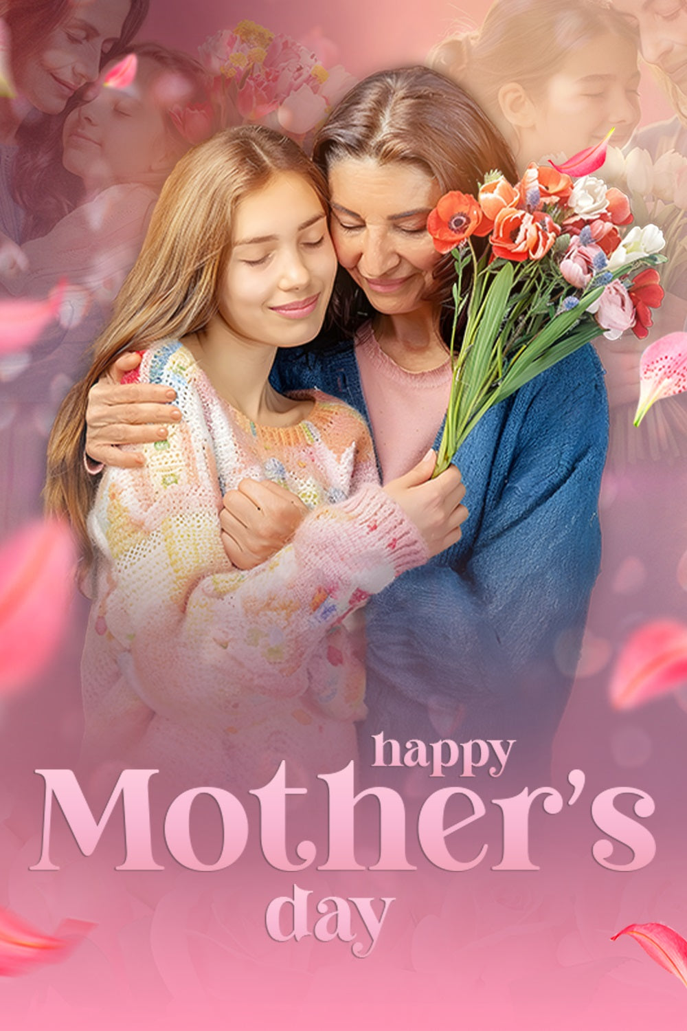 Mothers Day Backdrops Vintage Glow Floral Personalized Backdrop BRP3-142
