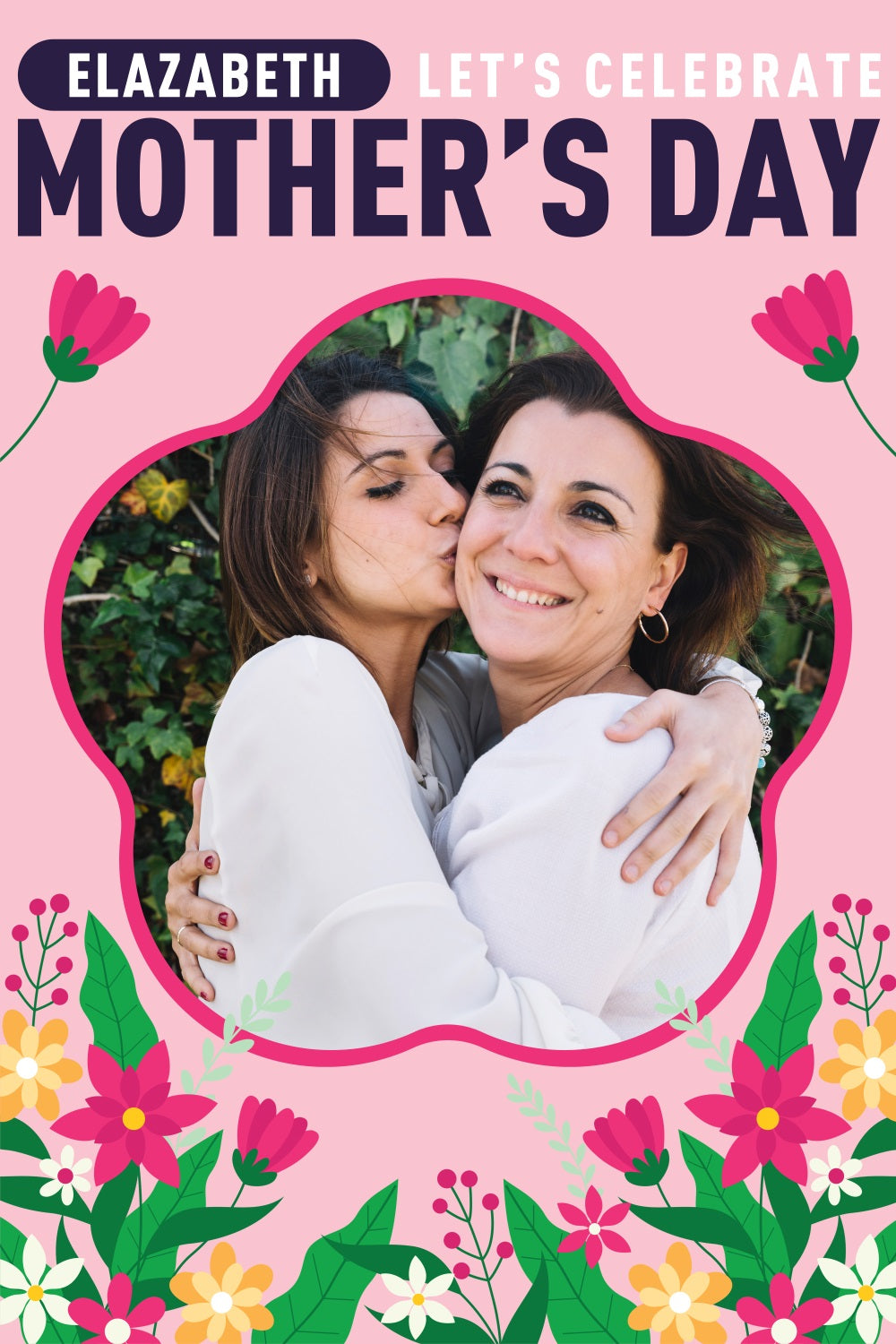 Mothers Day Photo Backdrops Colorful Flower Frame Custom Backdrop BRP3-152