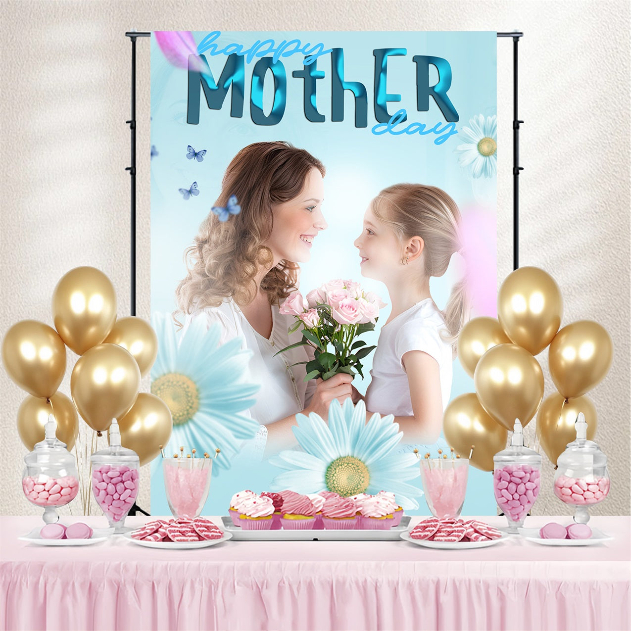 Backdrops For Mothers Day Daisy Sweet Moment Personalised Backdrop BRP3-153