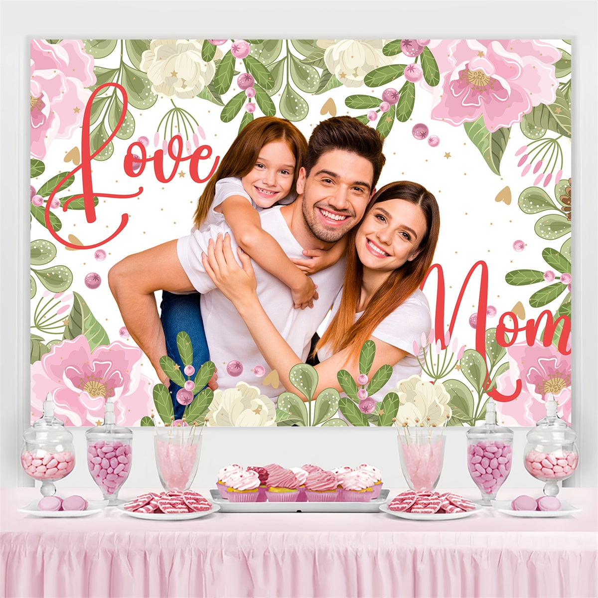 Backdrops For Mother's Day Elegant Botanical Frame Custom Backdrop BRP3-164