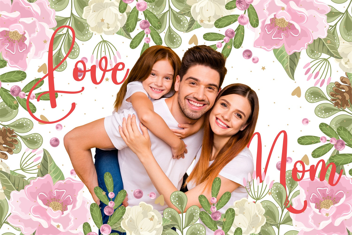 Backdrops For Mother's Day Elegant Botanical Frame Custom Backdrop BRP3-164