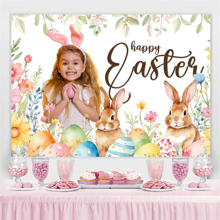 Easter Egg Backdrop Floral Egg Hunt Customized Backdrop BRP3-178