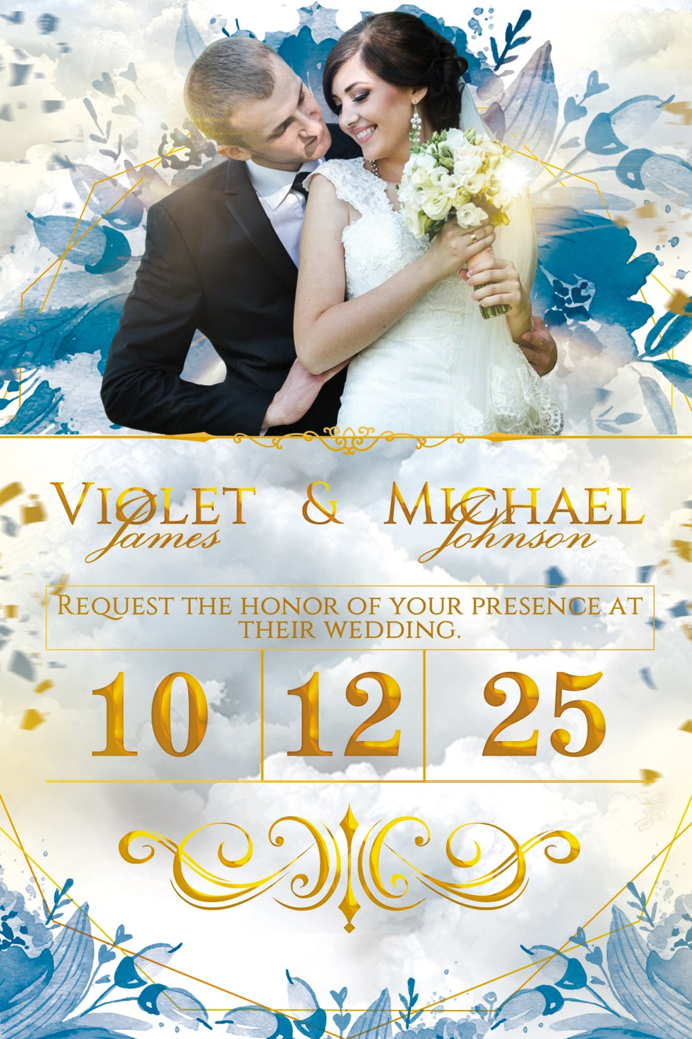 Wedding Photo Backdrop Ideas Clouds Floral Dream Personalised Backdrop BRP3-199