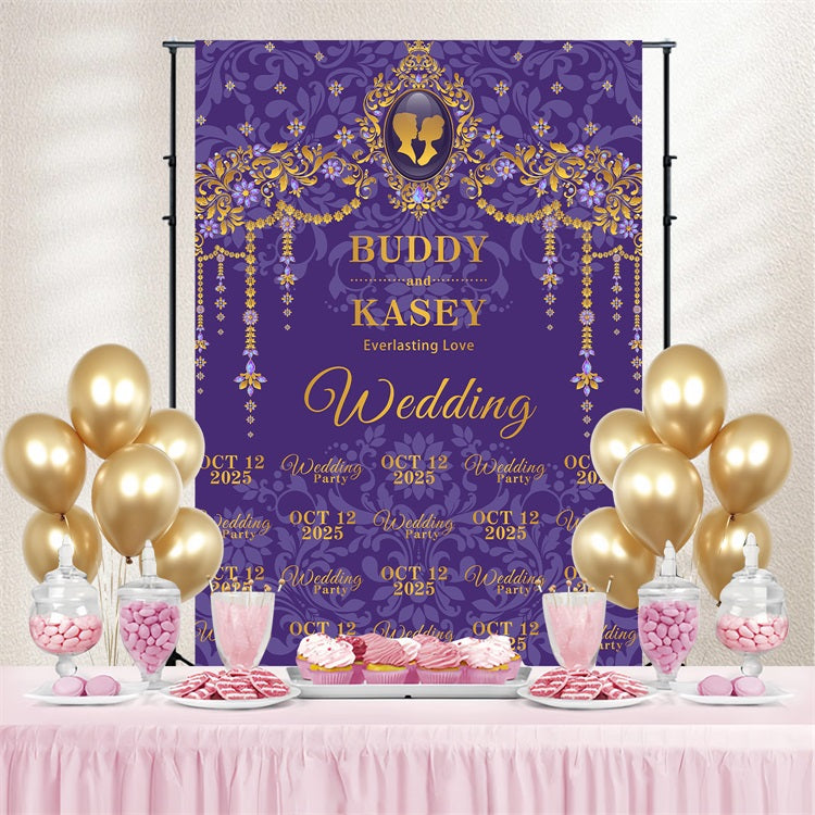 Wedding Backdrops Purple Repeat Celebration Custom Backdrop BRP3-201
