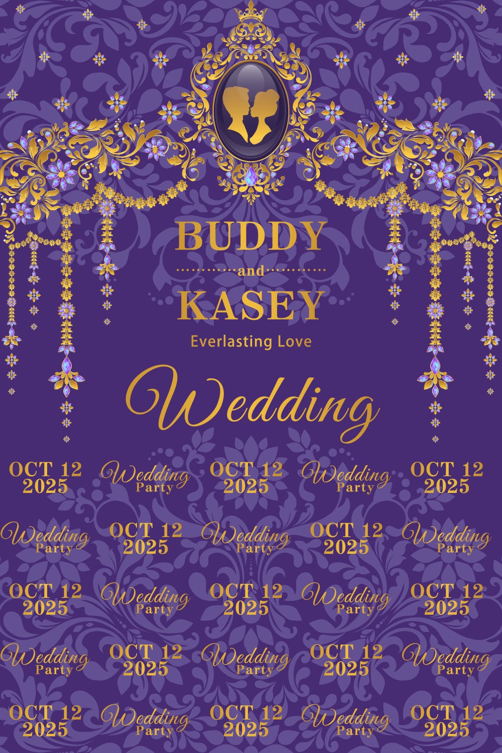 Wedding Backdrops Purple Repeat Celebration Custom Backdrop BRP3-201