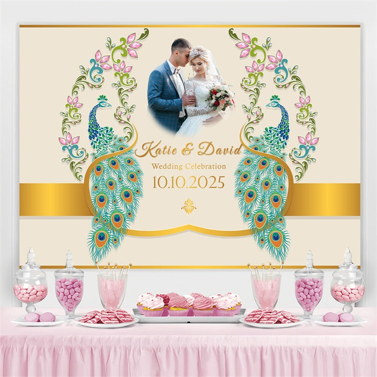 Wedding Backdrop Design Peacock Love Custom Backdrop BRP3-203