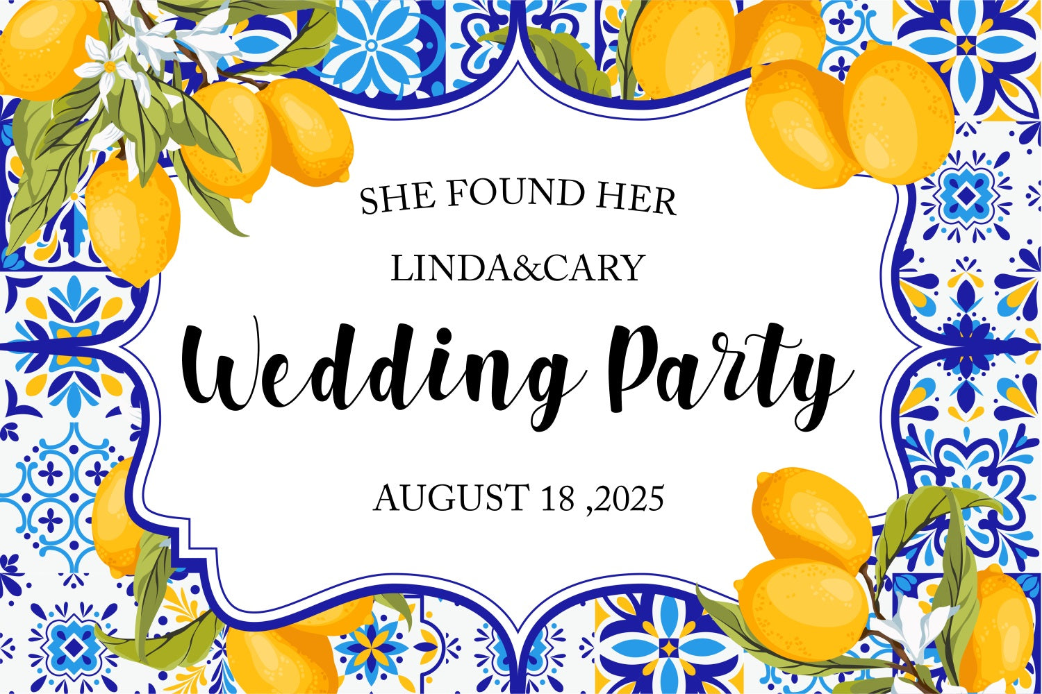 Wedding Backdrop Ideas Lemon Floral Pattern Customized Backdrop BRP3-218