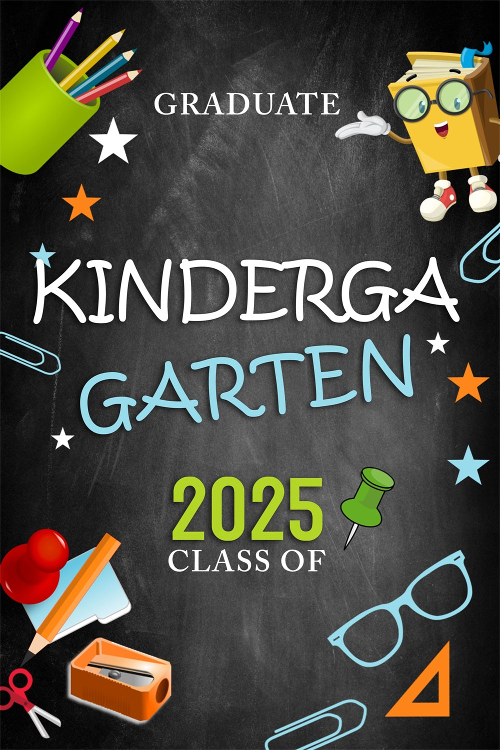 Preschool Graduation Backdrop Stationery Kindergarten Graduation Party Backdrop BRP3-22